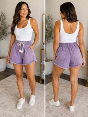 Zenana Washed Frayed Hem Shorts